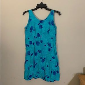 90’s blue floral sundress size 8